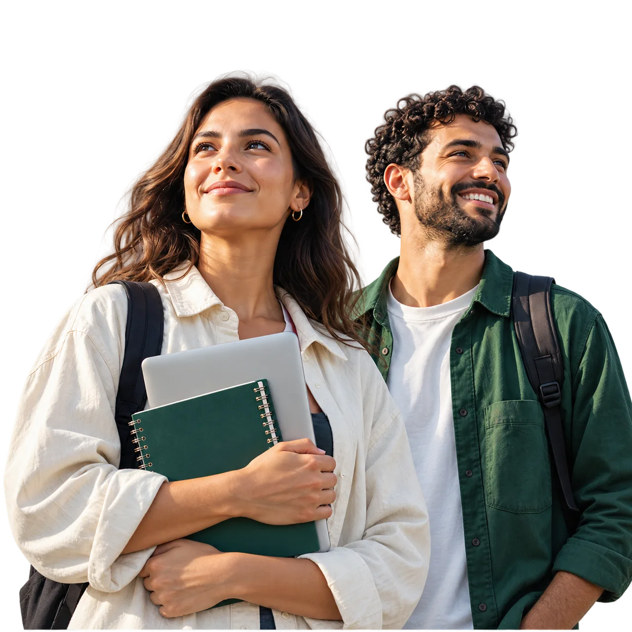 Illustration of two learners ready for their next chapter